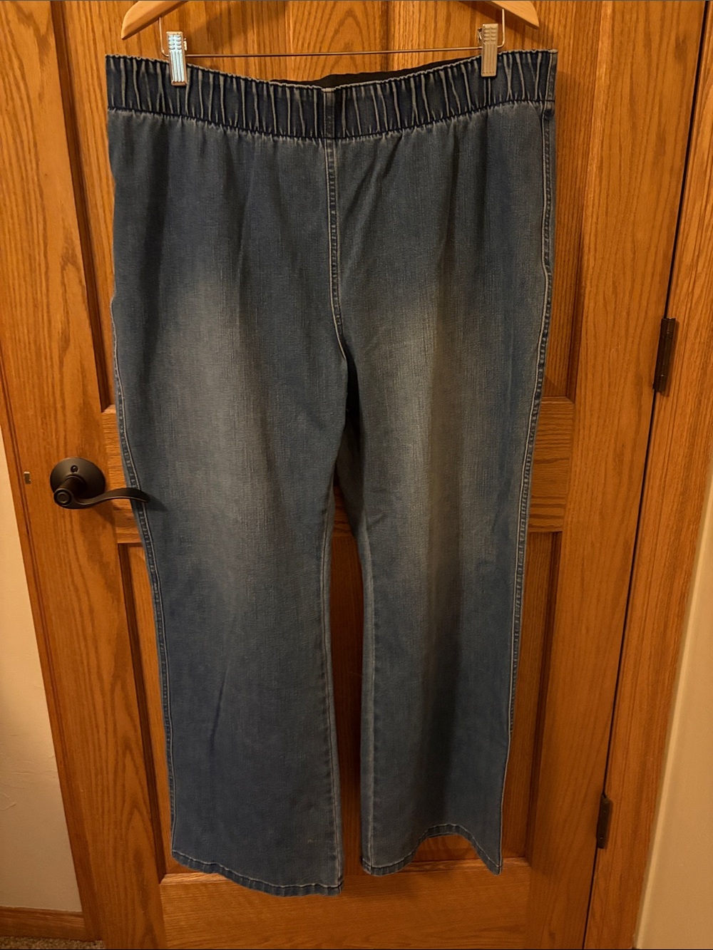 Soft Surroundings 2X Med-Blue wash Wide-Leg Elastic Waist Jeans